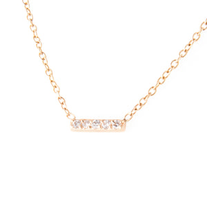 mini diamond bar necklace totaling .04cts