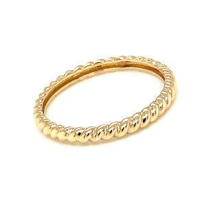 14k yellow gold twist stackable band