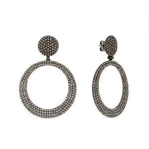 These earrings are in sterling silver with a black rhodium finish a...
