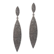 These earrings are in sterling silver with black rhodium with pave ...
