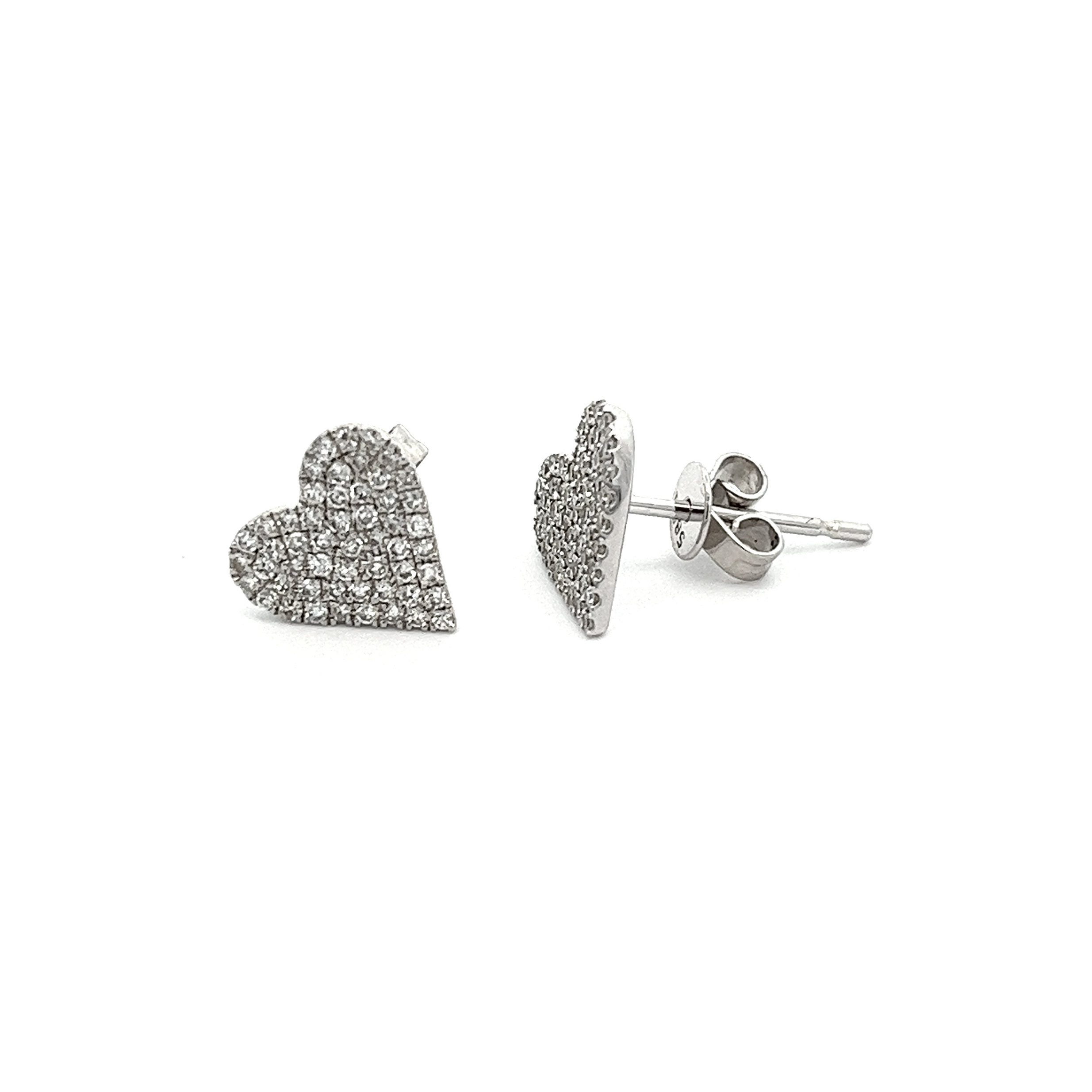 150-5467 - .32ct 14k White Gold Diamond Heart Earrings –