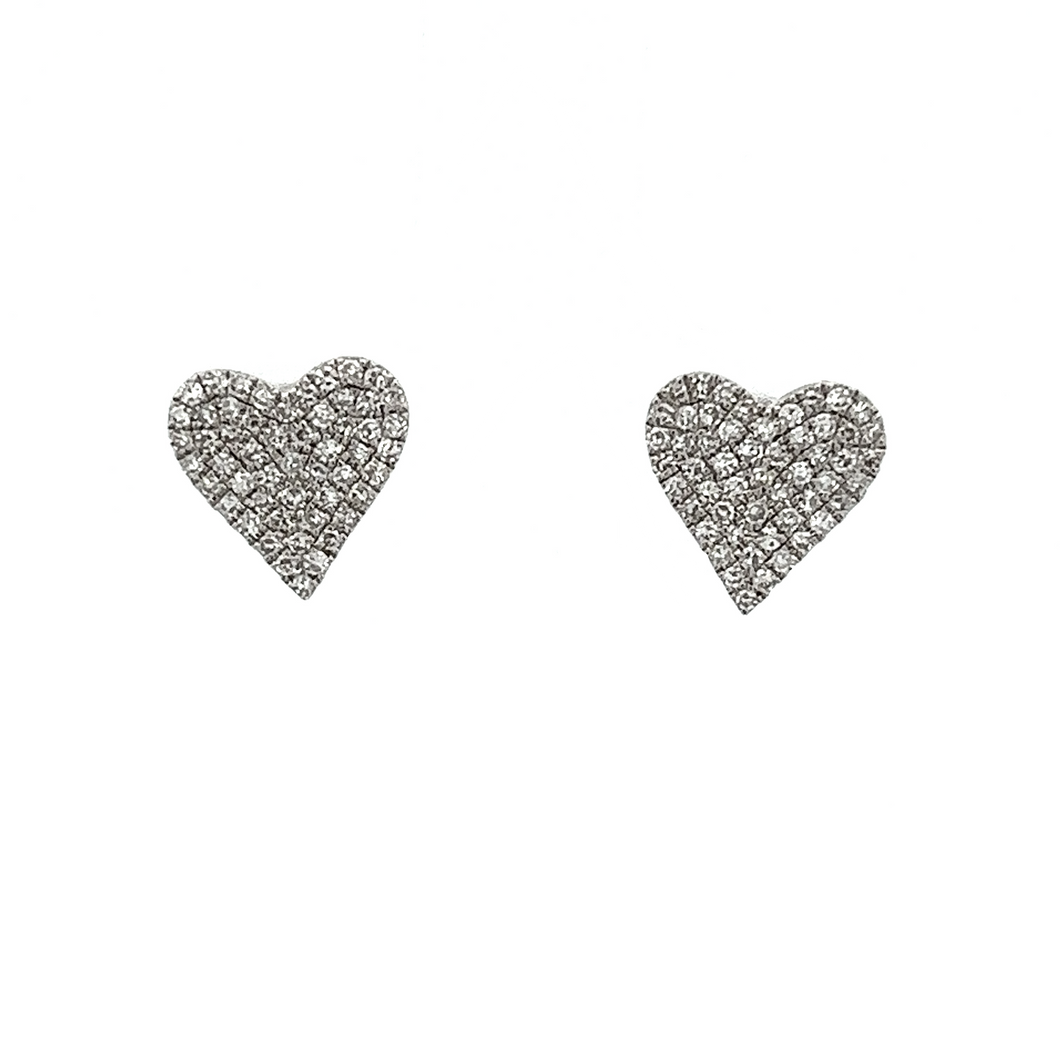 These lovely 14k white gold stud earrings feature round brilliant c...