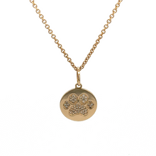This necklace for dog lovers has a 14k yellow gold disc with a dog ...