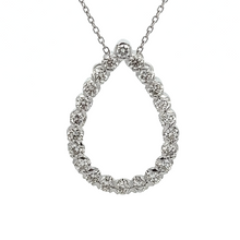 This beautiful 14k white gold necklace features 22 round brilliant ...