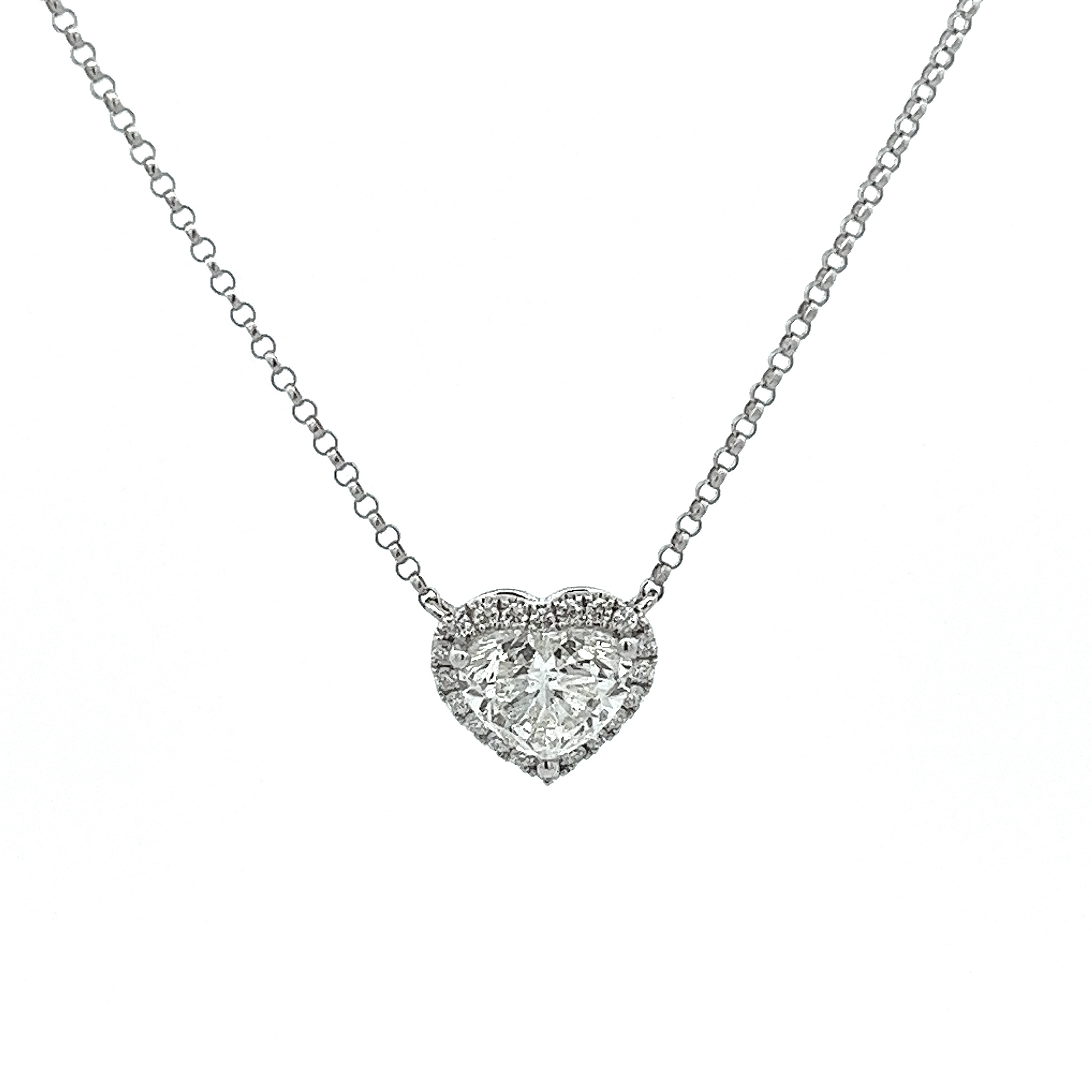 Goldsmiths 9ct White Gold Diamond Set Heart Pendant PA0645D69KW-CH |  Goldsmiths