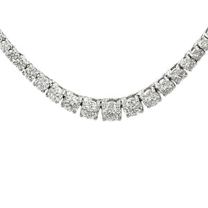 This gorgeous tennis style choker necklace features round brilliant...