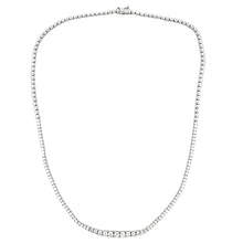 This gorgeous tennis style choker necklace features round brilliant...
