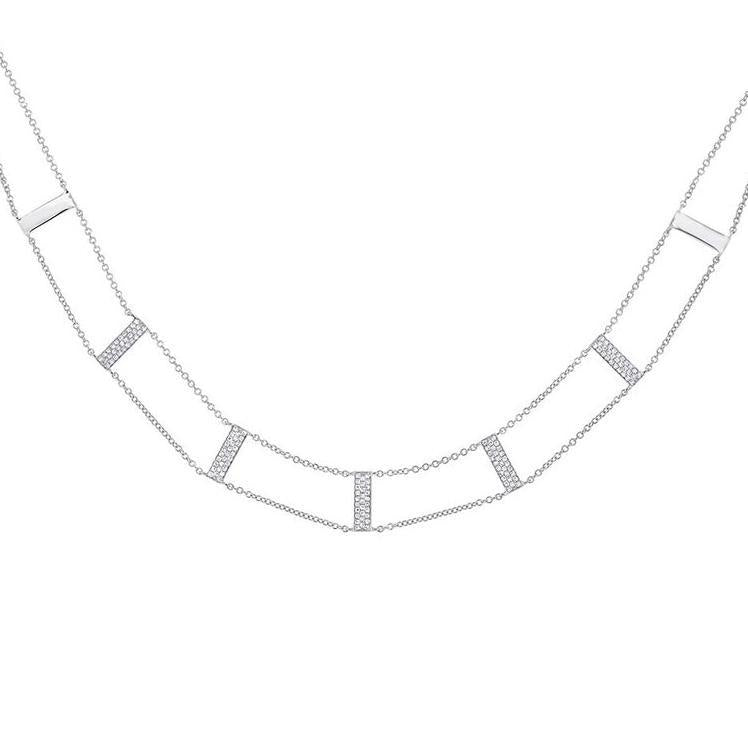 This necklace features .33cts of round brilliant cut diamonds.