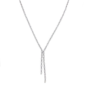 This diamond necklace features round brilliant cut diamonds that to...