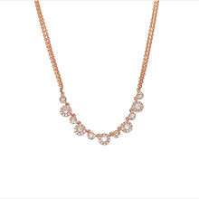 Our dual chain round cluster diamond necklace brings an element of ...