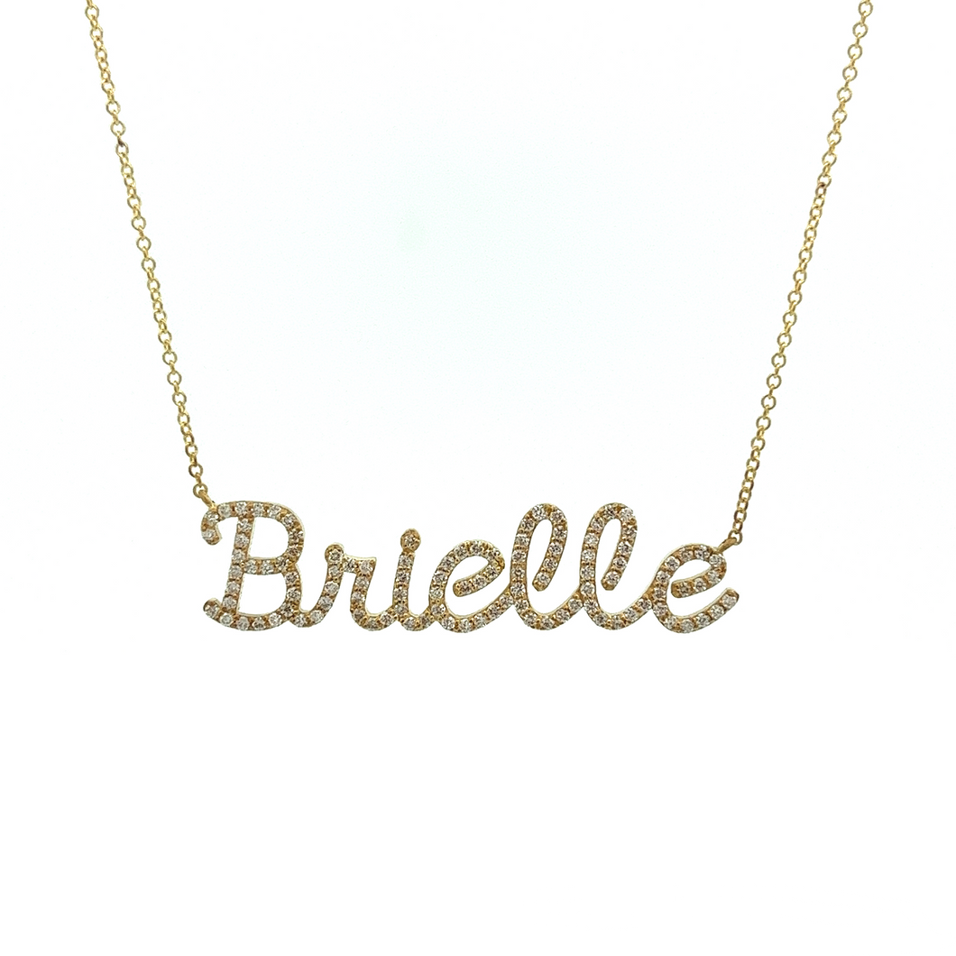 
Personalized Modern Script Necklace

Pave-set diamonds
Necklace le...
