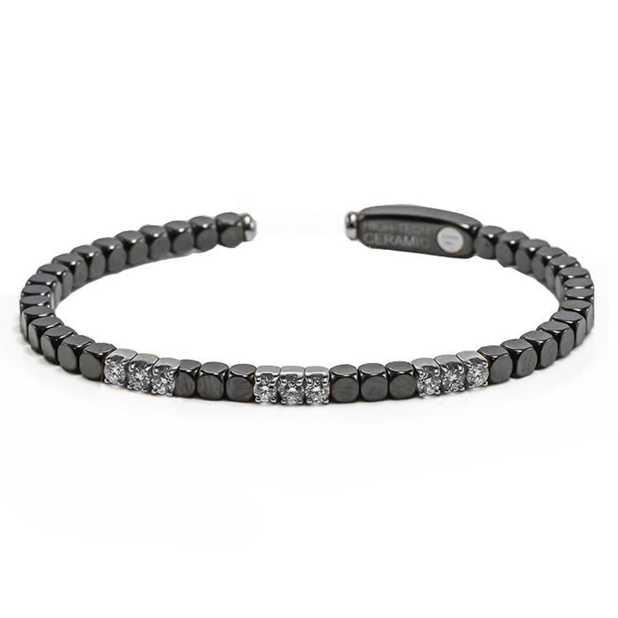 Personalized Black Strap Bracelet For Men In Titanium Ceramic