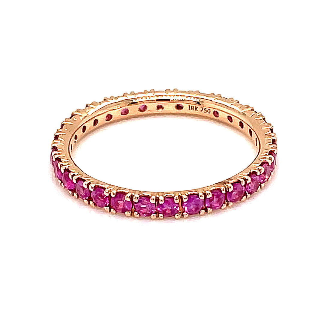 18k rose gold pink sapphire band 1.03ct