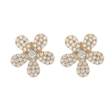 Dainty 18k yellow gold stud earrings with diamonds totaling .46ct i...