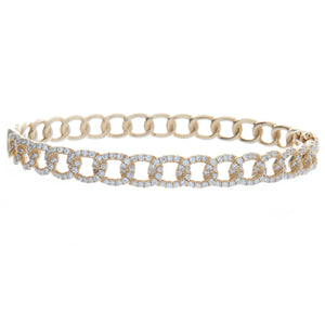 With 191 pave set diamonds totaling 1.41ct, this 18k yellow gold ba...