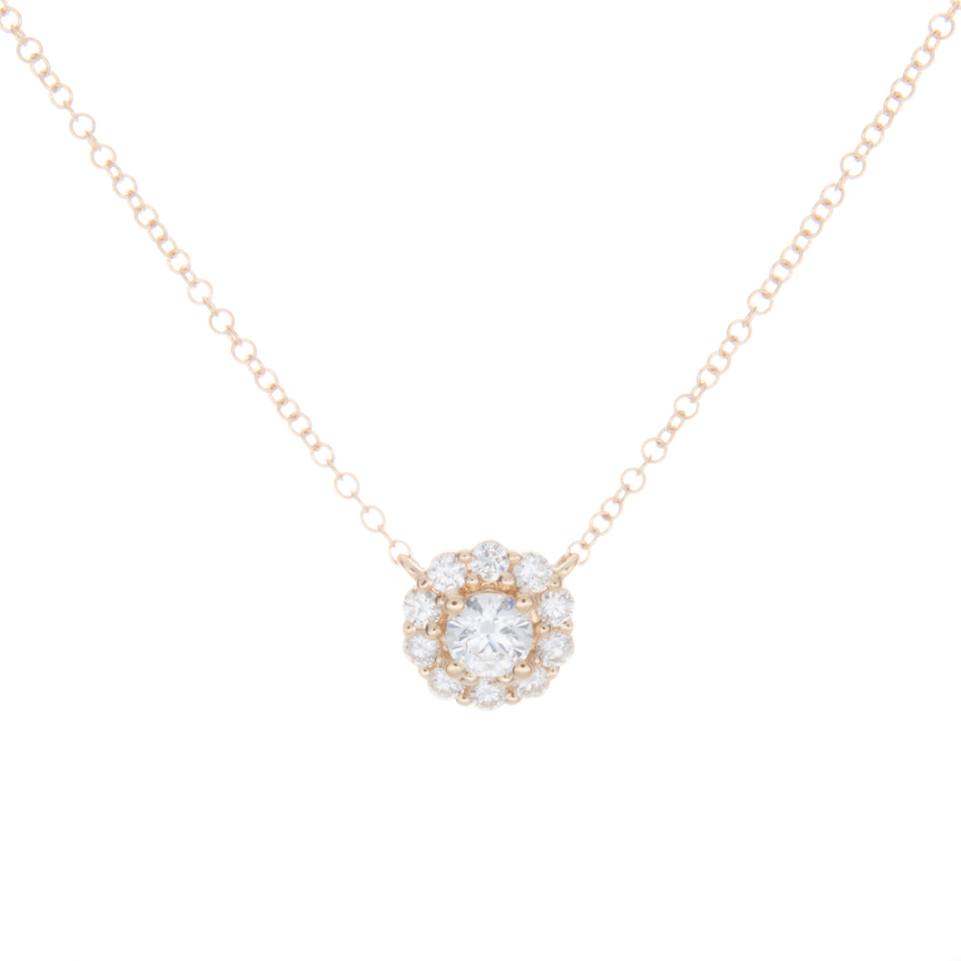 Cluster pendant with round brilliant cut diamonds totaling .42ct