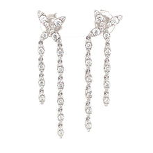 14k White Gold Diamond Drop Earrings 