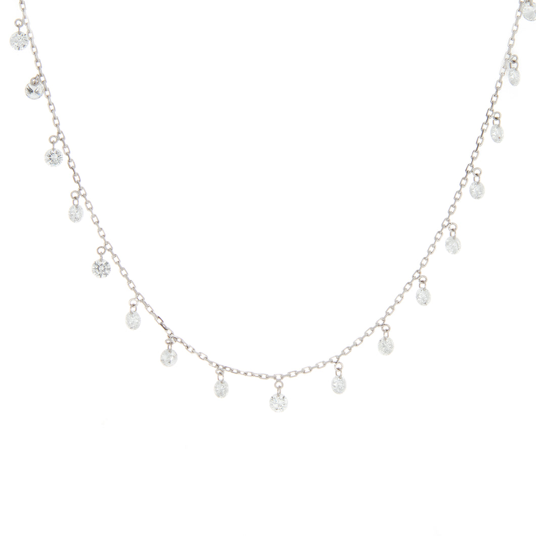 This necklace features mini diamond drop dangles that total 2.00ct ...