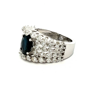This gorgeous statement ring features round brilliant cut diamonds ...