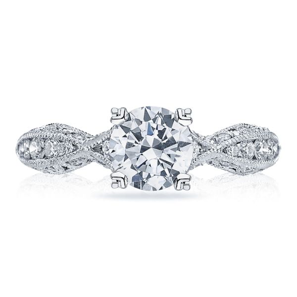 Tacori Criss-Cross Channel-Set & Pave Diamond Engagement Ring