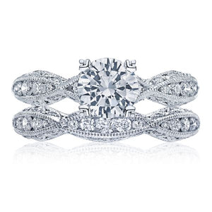 Tacori Criss-Cross Channel-Set & Pave Diamond Engagement Ring