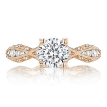Tacori Criss-Cross Channel-Set & Pave Diamond Engagement Ring