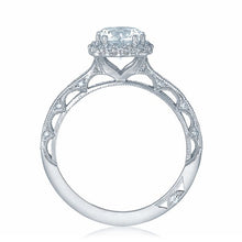 Tacori Channel & Pave Diamond Engagement Ring w/ Cushion Bloom