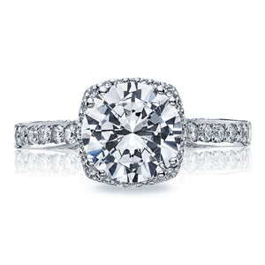 Tacori Halo Engagement Ring w/ Pave Set Diamonds