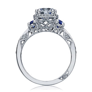 Tacori Sapphire Shield-Cut & Pave Diamond Engagement Ring