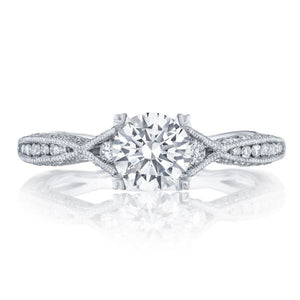 Tacori Petite Criss-Cross Channel-Set & Pave Diamond Engagement Ring