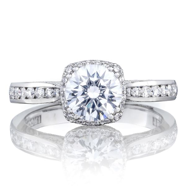 Tacori Channel-Set Engagement Ring w/ Cushion Bloom