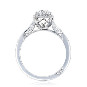 Tacori Channel-Set Engagement Ring w/ Cushion Bloom