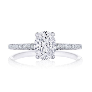 A bold solitaire diamond look with a thin band - this exceptional b...