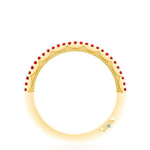 
Every queen deserves her crown. Yellow gold and vibrant red rubies...