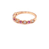 0.15ct 14k rose gold diamond and pink sapphires band henri daussi 360 video view