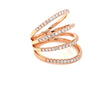 0.77ct 18k rose gold cage diamond ring 360 video view