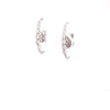 18k White Gold Diamond Crescent Earrings