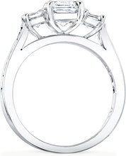 3-Stone Asscher Cut Diamond Engagement Ring