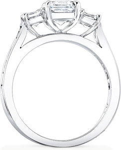 3-Stone Asscher Cut Diamond Engagement Ring