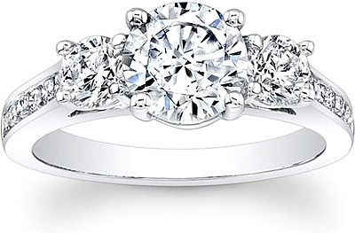 3-Stone Channel Set Diamond Engagement Ring