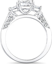 3-Stone Princess Cut Diamond Engagement ring
