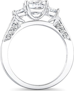 This diamond engagement ring features two princess cut diamonds on ...