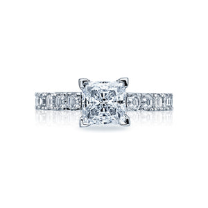 Tacori Prong-Set Diamond Engagement Ring w/ Asscher Cut Sides