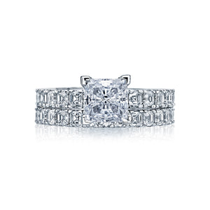 Tacori Prong-Set Diamond Engagement Ring w/ Asscher Cut Sides