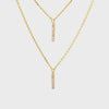 14k Yellow Gold Double Stick Necklace