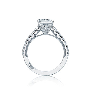 This Tacori engagement ring glows with Asscher-cut diamonds halfway...