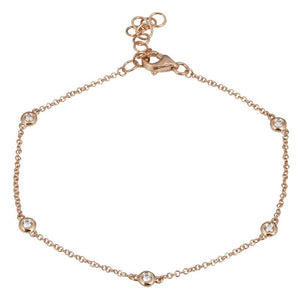 This bracelet features 5 bezel set round brilliant cut diamonds tha...