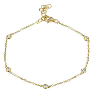 This bracelet features 5 bezel set round brilliant cut diamonds tha...
