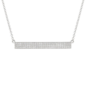 This necklace features round brilliant cut diamonds that totals .26...