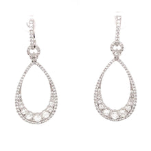 2.71ct 18k White Gold Rose Cut Diamond Earrings 360 video view